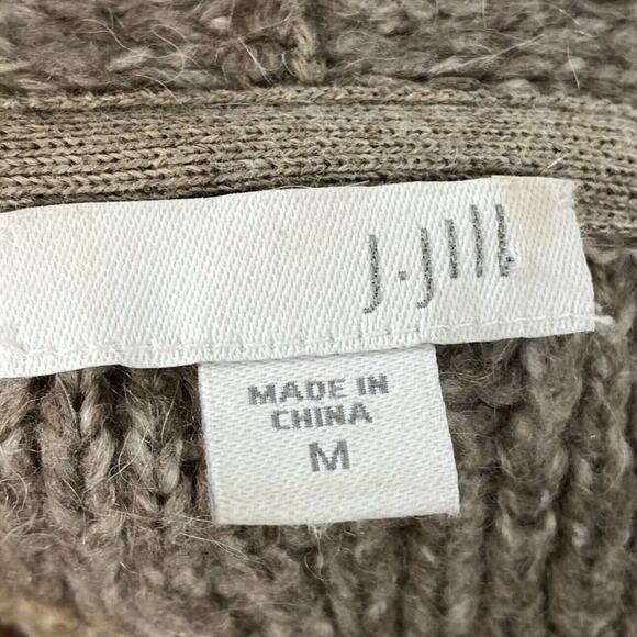 J Jill Cardigan Sweater Cardigan Duster Womens Medium Cotton Alpaca Blend Brown - Picture 8 of 11